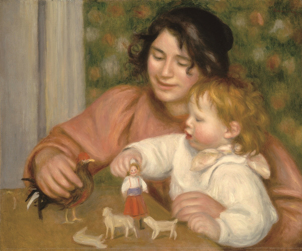 Child with Toys - Gabrielle and the Artist's Son, Jean, 1895~1896, oil on canvas, Washington National Gallery of Art