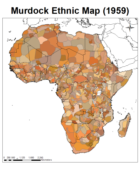 Africa : Its peoples and their culture history, George Murdock, 1959, https://peterslarson.com/2011/01/19/african-conflict-and-ethnic-distribution/
