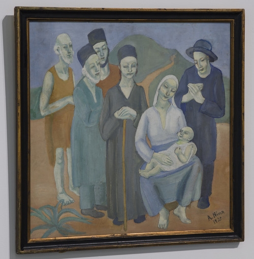 Amy Nimr, The Birth, 1925. Oil on plywood, Museum of Modern Egyptian Art in Cairo